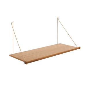 Loop Shelf Brass|Natural oak