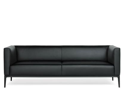 Jaan Sofa 780 3 Seater (H 70 x W 205 x D 78 cm)|Leather Select black|Matt black powder-coated
