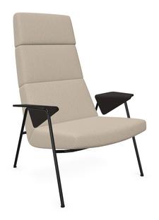 Votteler Chair Higher back|Fabric Gaia linen|Matt black powder-coated|Flamed oak