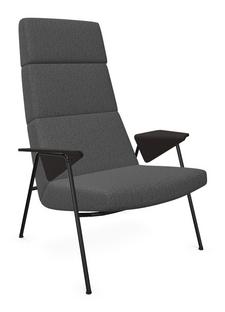 Votteler Chair Higher back|Fabric Gaia tourmaline|Matt black powder-coated|Flamed oak