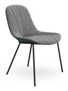 Sheru Chair Fabric Gaia platin|Vintage leather blue tormaline|Matt black powder-coated