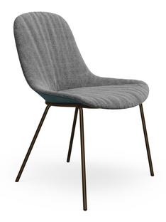 Sheru Chair Fabric Gaia platin|Vintage leather blue tormaline|Matt bronze powder-coated