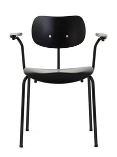 SE 68 Stackable|Without upholstery|Matt black powder-coated|With armrests|Black stained