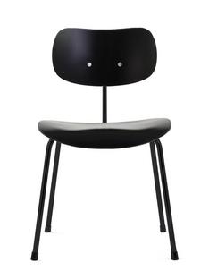 SE 68 Non-stackable|Without upholstery|Matt black powder-coated|Without armrests|Black stained