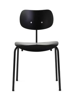 SE 68 Stackable|Without upholstery|Matt black powder-coated|Without armrests|Black stained