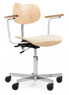 S 197 R20 With armrests|Natural beech|Chrome plated/polished aluminum|Standard castors black for carpet