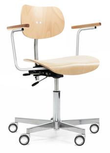 S 197 R20 With armrests|Natural beech|Chrome plated/polished aluminum|Standard castors chrome for hard floor