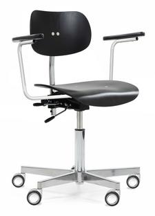 S 197 R20 With armrests|Black stained beech|Chrome plated/polished aluminum|Standard castors chrome for carpet